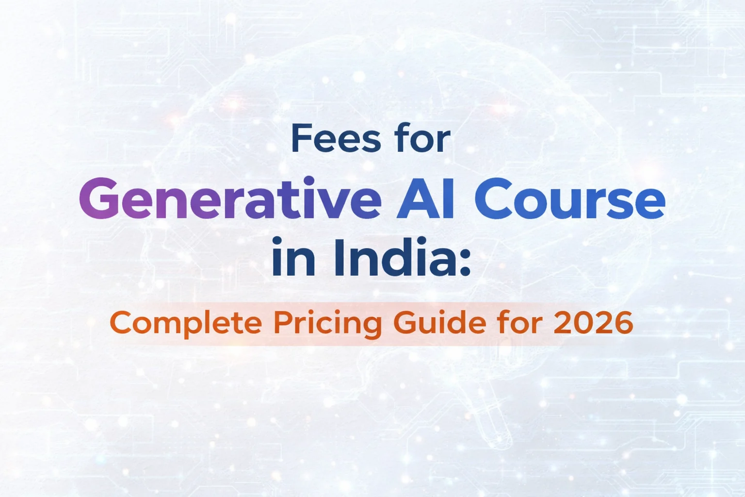 Fees for Generative AI Course