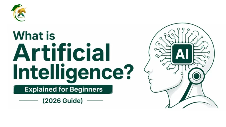 What is Artificial Intelligence explained for beginners with AI brain illustration and 2026 guide