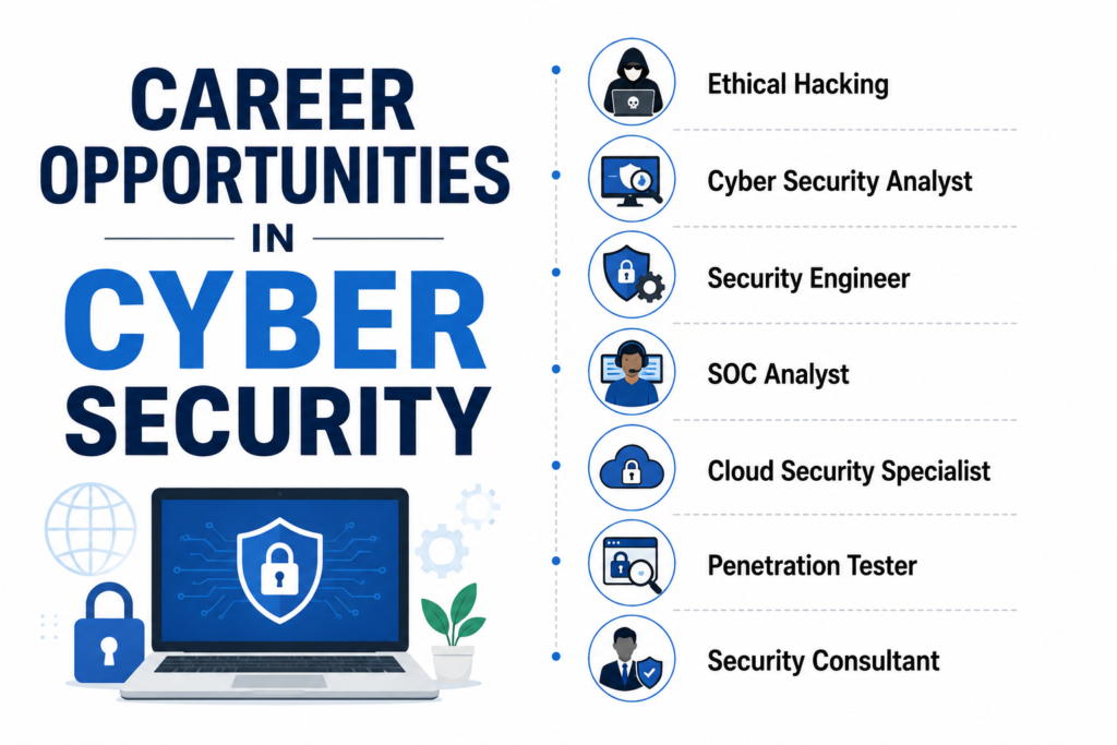 Career opportunities in Cyber Security with high paying job roles in 2026